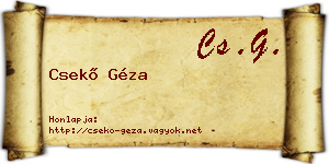 Csekő Géza névjegykártya