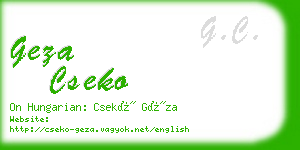 geza cseko business card